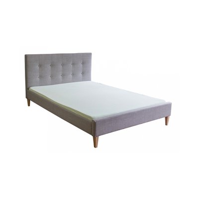 Lit double en tissu rembourre HOMESTYLE4U