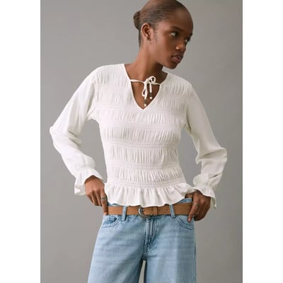 Blouse froncée volants MANGO TEEN
