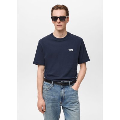 T-shirt en coton brodé MANGO MAN