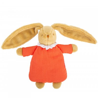 Hochet bébé Lapin Nid d'Ange 20cm Corail TROUSSELIER