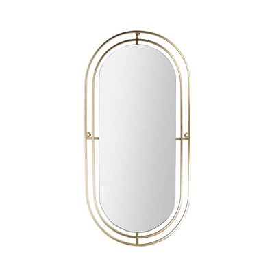 Miroir art déco en métal doré 90 cm CMP