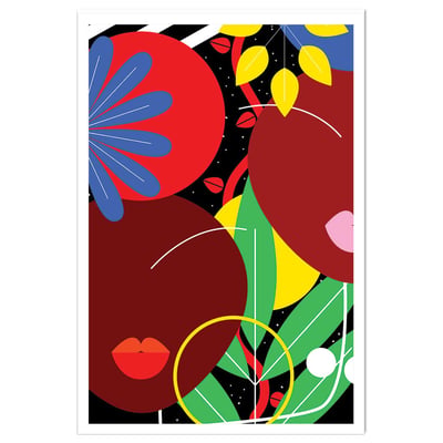 Affiche collage french kiss HEXOA