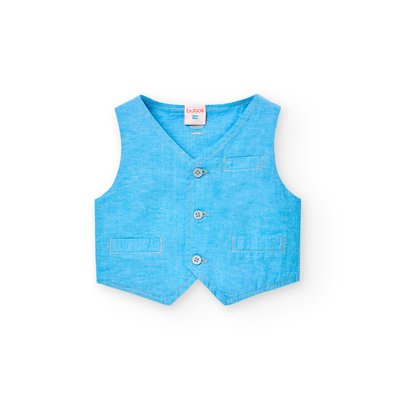 Gilet uni avec col en V et fermeture à boutons BOBOLI