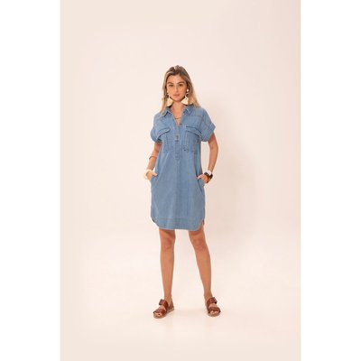 Robe chemise en jean oversize La Redoute