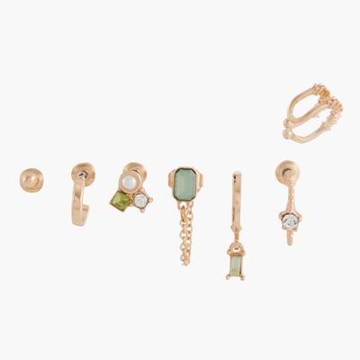 Set de 7 petites boucles et bijou d'oreille BALABOOSTE