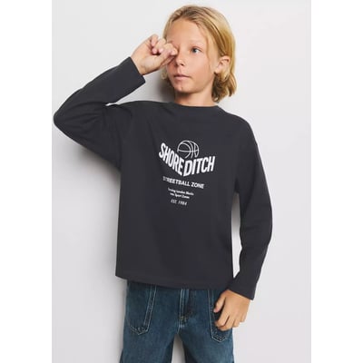 T-shirt coton détail imprimé MANGO KIDS
