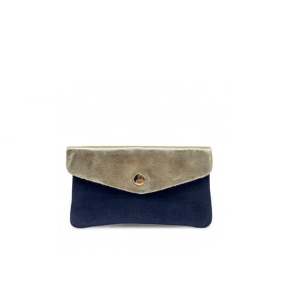 Pochette porte-monnaie en croute de cuir et cuir irisé COMBI OH MY BAG