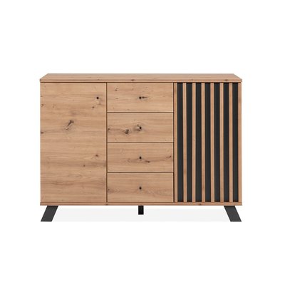 Buffet 2 portes et 4 tiroirs décor chêne artisan L118 cm - LUBLIN CALICOSY