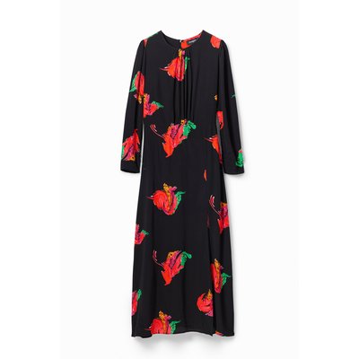 Desigual - Robe longue ouverture fleurs DESIGUAL