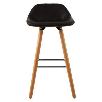 Scandi Bar Stool in Faux Leather with Beechwood Legs SO'HOME