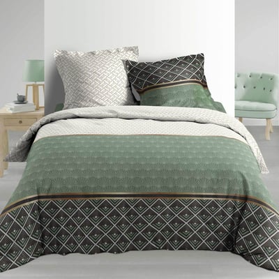 Housse De Couette 220x240 + 2 Taies Belor Coton Percale 78 Fils DECORATIE
