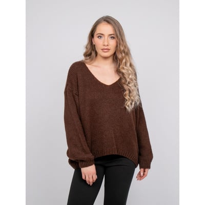 Pull Col V Oversize Maille Duveteuse Kiko DONA LISA