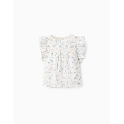 Chemisier en Coton Floral avec Volants ZIPPY