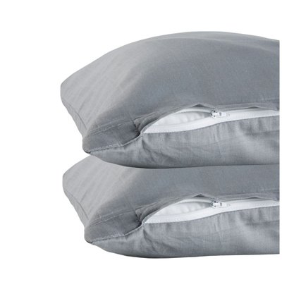 Lot de 2 taies d'oreillers unies coton ESSENTIAL TODAY