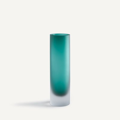 Vase en verre soufflé givré, hauteur 28 cm, AUDRAN AM.PM