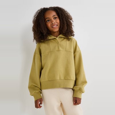 Sweat à col boutonné contenant du coton BIO MONOPRIX