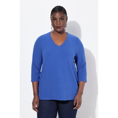 T-shirt col en V et manches 3/4, coupe évasée ULLA POPKEN