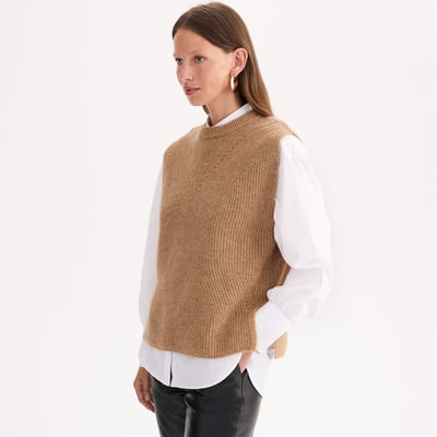 Wool and Alpaca Blend Sleeveless Jumper ANNE WEYBURN