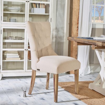 Lot de 2 chaises en bois et lin OPHELIA ROBIN DES BOIS