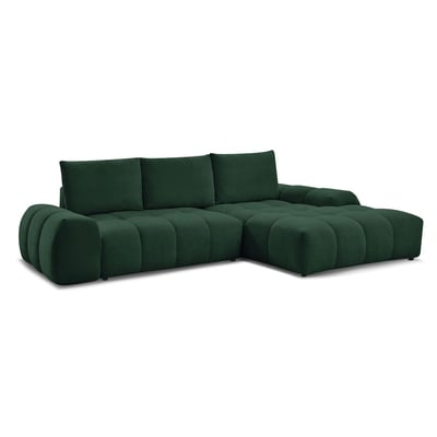 Canapé d'angle convertible 3 places en tissu texturé, EVEREST BOBOCHIC