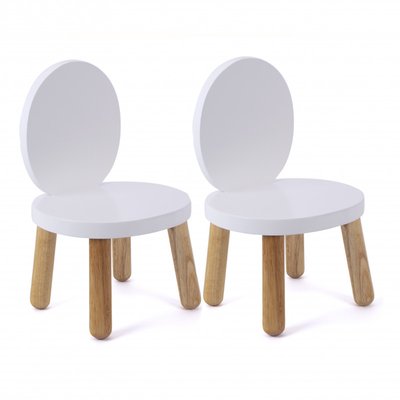 Lot de 2 Ma première chaise Enfant Ovaline Blanc 1-4 ans PIOUPIOU ET MERVEILLES