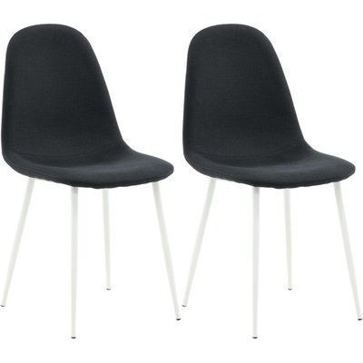 Chaise en tissu avec pieds en acier Polar (Lot de 2) Noir et blanc VENTURE HOME