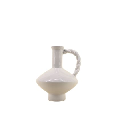 Vase céramique anse torsadée, H24cm ORNAMI