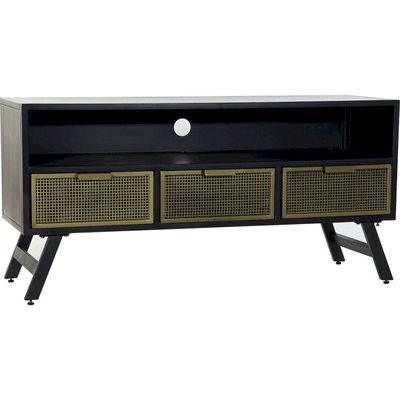 Meuble TV en métal, Vintage rejilla negro RECOLLECTION