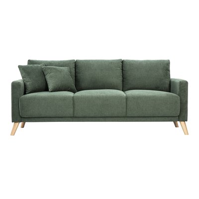 Canapé 3 places en tissu chenille terre brûlée et bois clair MUNIK MILIBOO