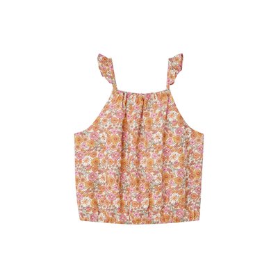 Blouse "cropped" motifs fleurs bretelles à volants VERTBAUDET