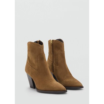 Bottines suède talon bloc MANGO