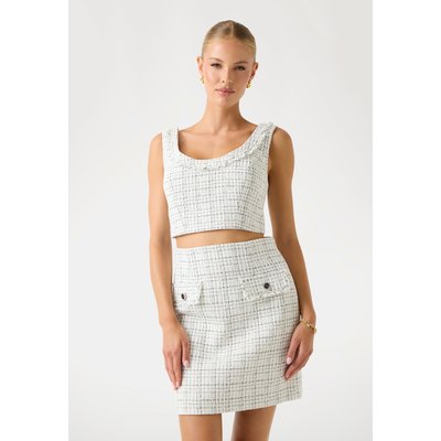 Crop Top Sans Manches Tweed GUESS
