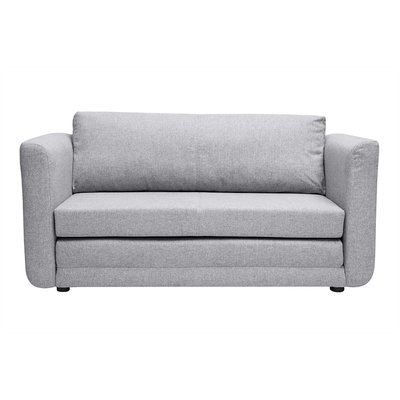 Canapé convertible 2 places en tissu gris clair LEON MILIBOO