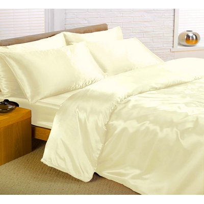 Drap de Satin - Parure de Lit Satin Blanc Crème 6 pièces SATINE