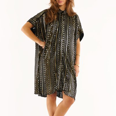 Robe viscose courte avec broderies de perles RIHANNA WILD