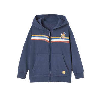 Sweat à capuche zippé animé de rayures VERTBAUDET
