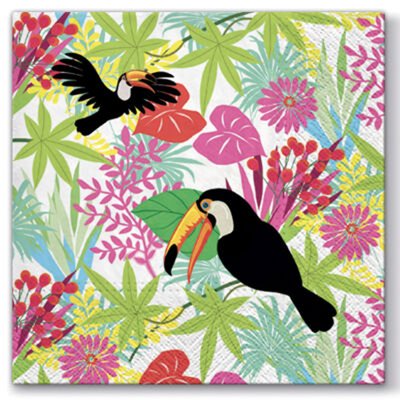 Lot de 20 serviettes en papier Les toucans DOUCEUR D'INTÉRIEUR