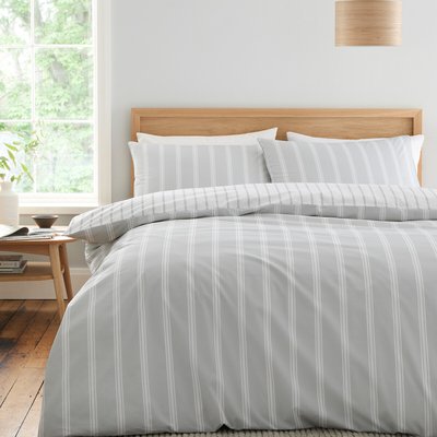 Ashford Stripe Cotton Percale Reversible Duvet Cover Set BIANCA FINE LINENS