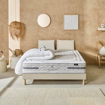 Pack Prêt à dormir Matelas Ressorts ensachés + Sommier + Accessoires SERENADE NUIT DE COTON