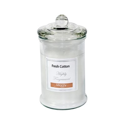 Bougie parfumée dans pot en verre Fresh Cotton - 7.5x14cm WADIGA
