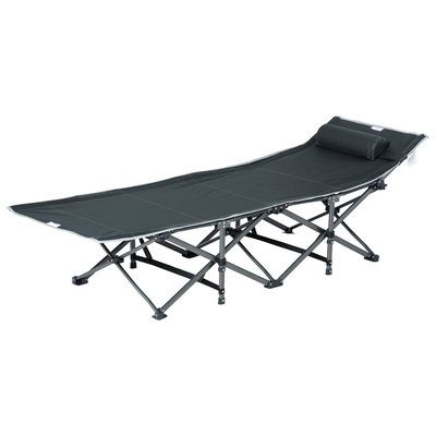 Lit de camp lit d'appoint pliable avec sac Oxford métal gris OUTSUNNY