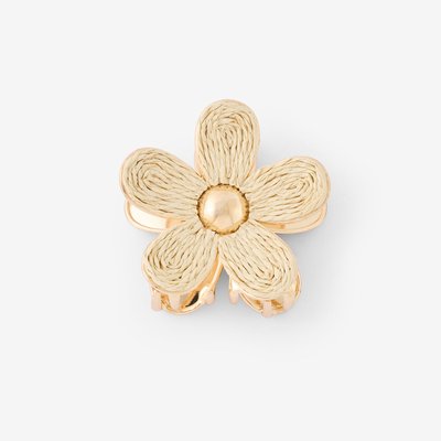 Pince à cheveux fleur raphia ivoire BALABOOSTE