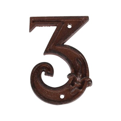 Numéro de maison en fonte Chiffre 3 BEST FOR BOOTS