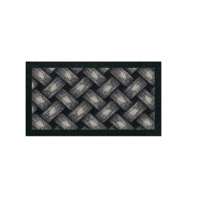 Paillasson Tressé Noir et Gris - Design Intemporel - Antidérapant - 40 x 68 cm EDEN