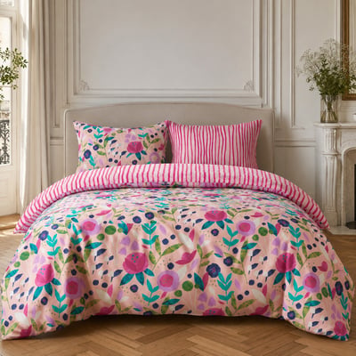Parure housse de couette en percale de coton floral printemps, KATE MERRIT C DESIGN HOME TEXTILE