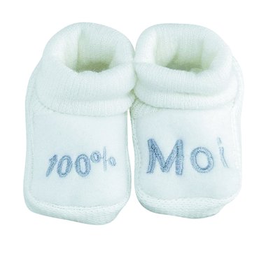 chaussons bébé brodé blanche TROIS KILOS SEPT