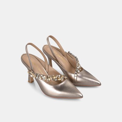 Chaussures à talons aiguilles décolletées avec bande de strass ALMA EN PENA