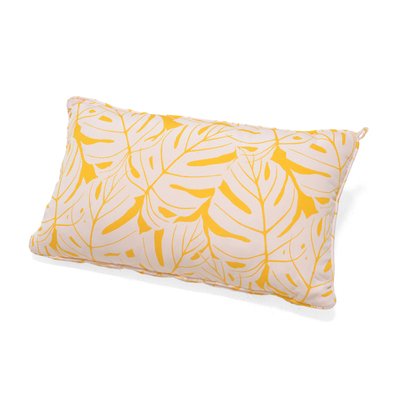 Coussin d'extérieur 60x35cm imprimé feuilles jaune citron Azur ZAGO