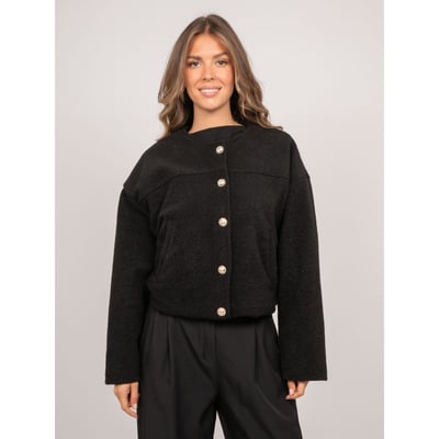 Veste Courte Effet Laine Boutons Dorés Uwari DONA LISA