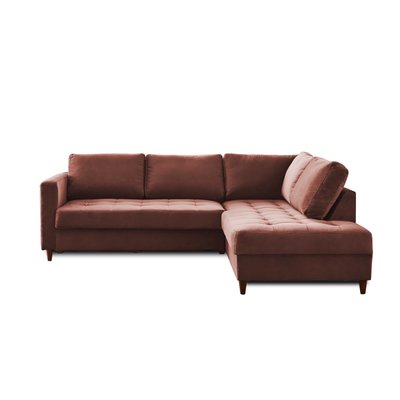 Canapé d'Angle Convertible en Velours 5 places - ANNA LISA DESIGN